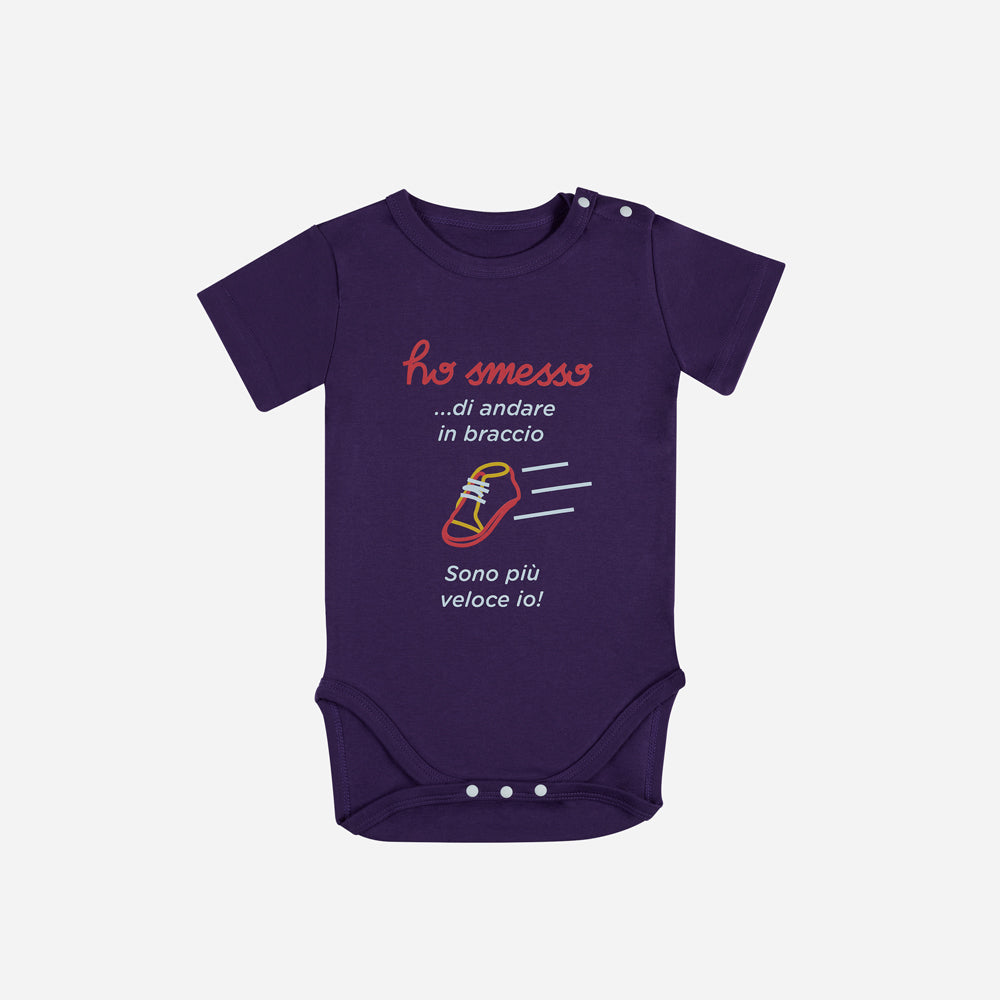 Pagliaccetto Neonato Viola “Sono più veloce”