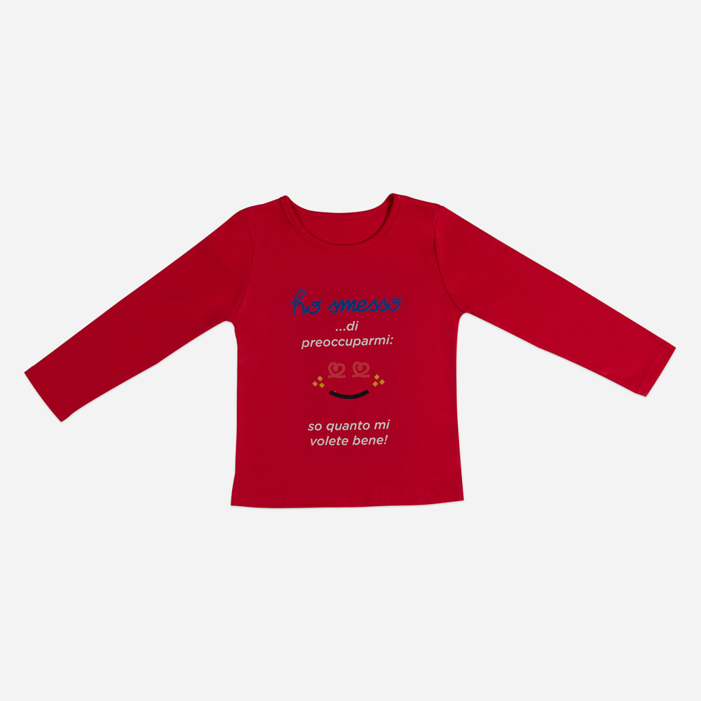 Pigiama Bambino rosso “Bene” set 2 pezzi