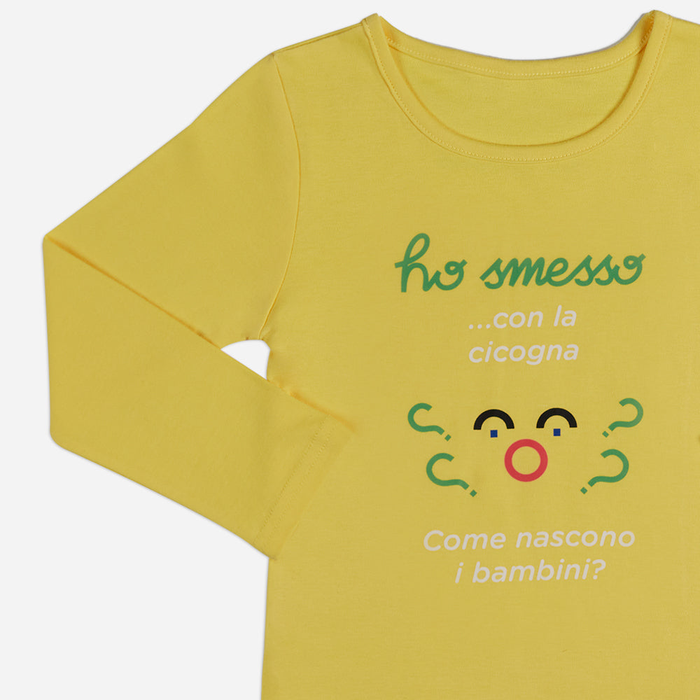 Pigiama Bambino giallo “Cicogna” set 2 pezzi