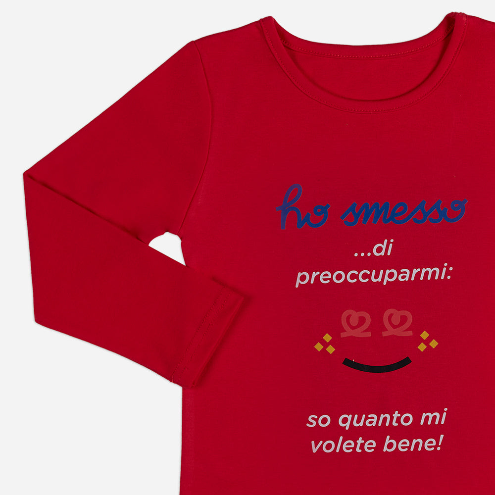 Pigiama Bambino rosso “Bene” set 2 pezzi
