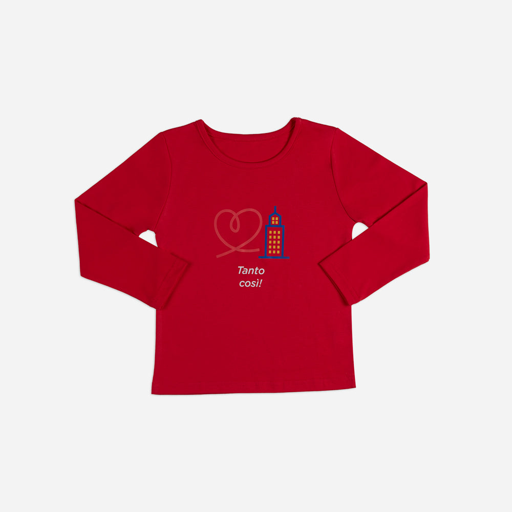 Pigiama bambina rosso “Tanto Così” set 2 pezzi