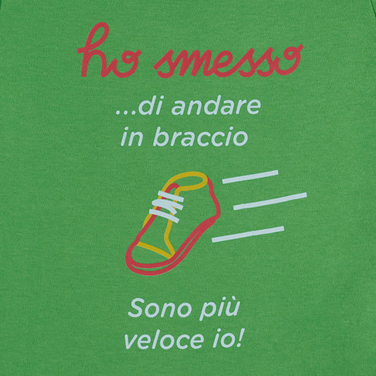Pagliaccetto Neonato Verde “Sono più veloce”