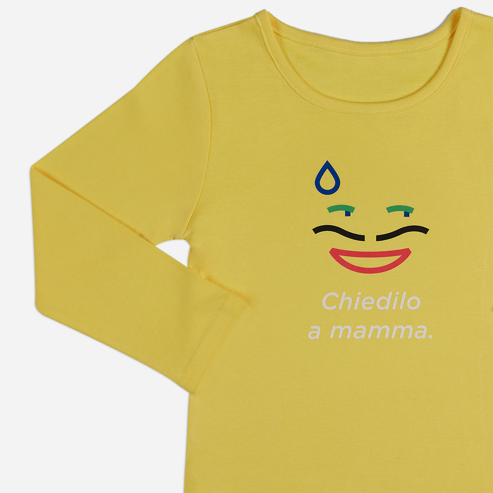 Men's Yellow Pajamas "Ask Mum" 2-piece set